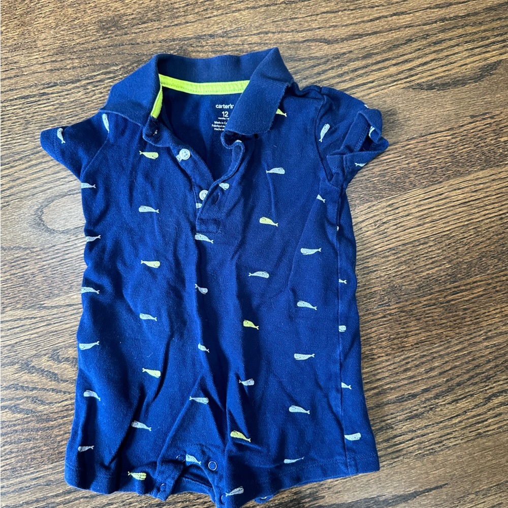 Carter’s 12M Whale Collared Bodysuit